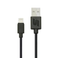 SEFIS charging data cable with USB-A and Lightning connectors 29cm black