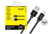 SEFIS charging data cable with USB-A and Micro-USB connectors 1m black with braid for the car