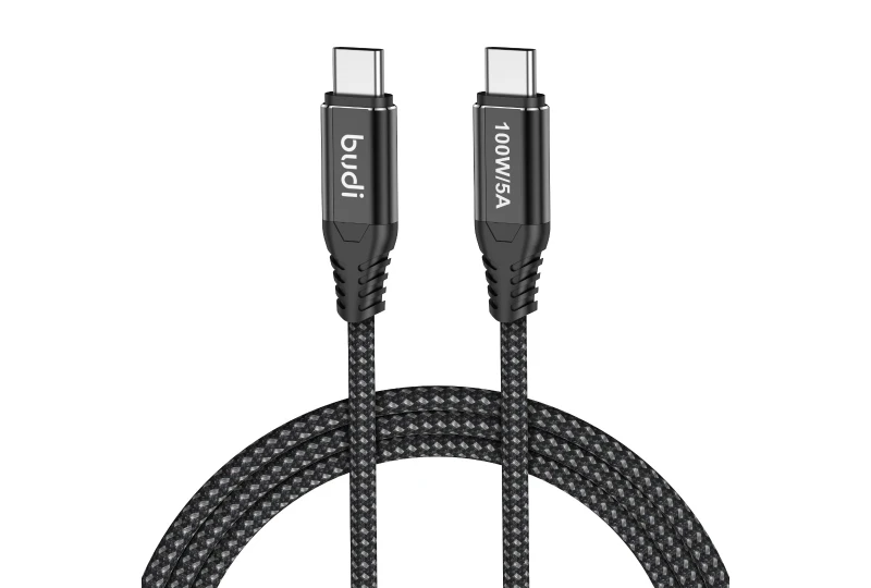 SEFIS charging data cable USB-C and USB-C 100W 5A 3m black braided for the car