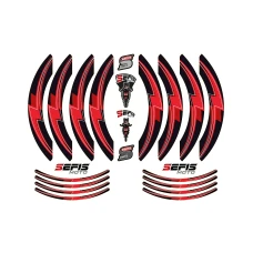 SEFIS PREMIUM ST 1 two-part stickers for wheels - red SEFIS PREMIUM ST 1 two-part stickers for wheels - red