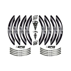 SEFIS PREMIUM ST 1 two-part stickers for wheels - grey SEFIS PREMIUM ST 1 two-part stickers for wheels - grey