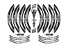 SEFIS PREMIUM ST 1 two-part stickers for wheels - grey for a motorcycle