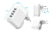 SEFIS fast socket charger with foldable pins 4x USB (2x USB 2.4A 5V + 2x USB 1A 5V) for the car