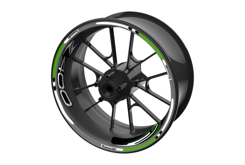 SEFIS sada barevných proužků EASY na kola Kawasaki Z400 green for a motorcycle