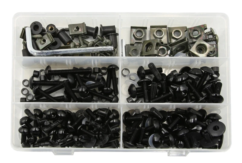 SEFIS set of screws for fairing M6 M5 253 ks black for a motorcycle