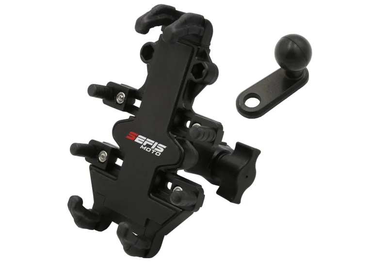 SEFIS SPINE L full metal phone holder under mirror for a motorcycle