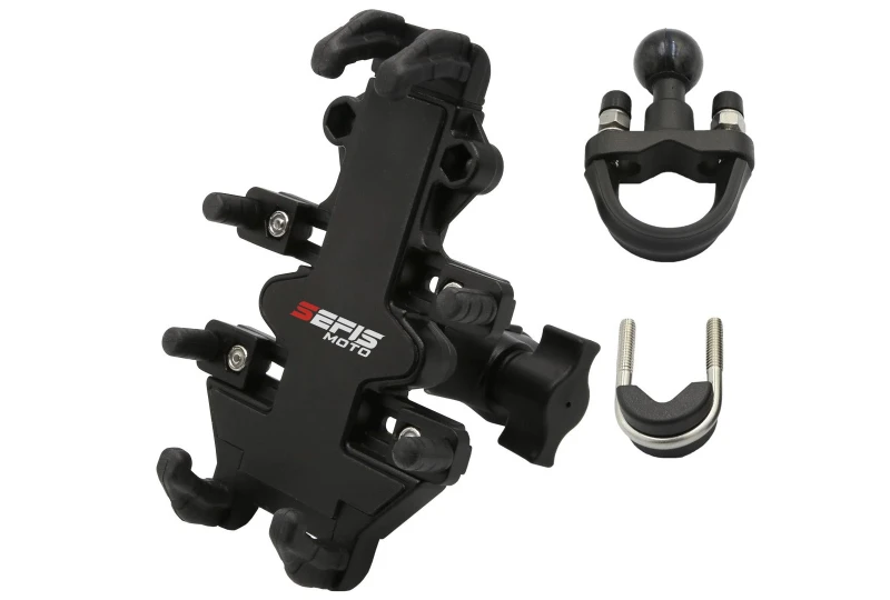 SEFIS SPINE T full metal phone holder with socket for BMW R1200GS for a motorcycle