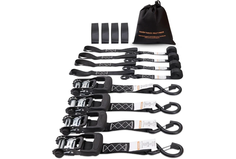 SEFIS SET 40 Securing Straps 4x Lashing Strap 4x Belt for a motorcycle