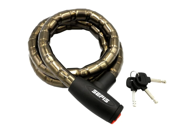 SEFIS segmented steel cable lock 1,5M for a motorcycle