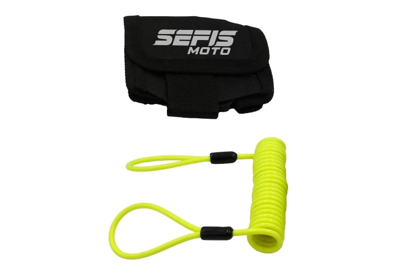 SEFIS cover and safety rope for bike alarm for a motorcycle