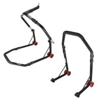 SEFIS D18 front head lift paddock stand and rear paddock stand set - black