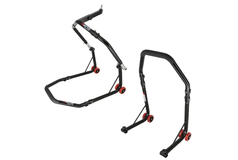 SEFIS D18 front head lift paddock stand and rear paddock stand set - black for a motorcycle