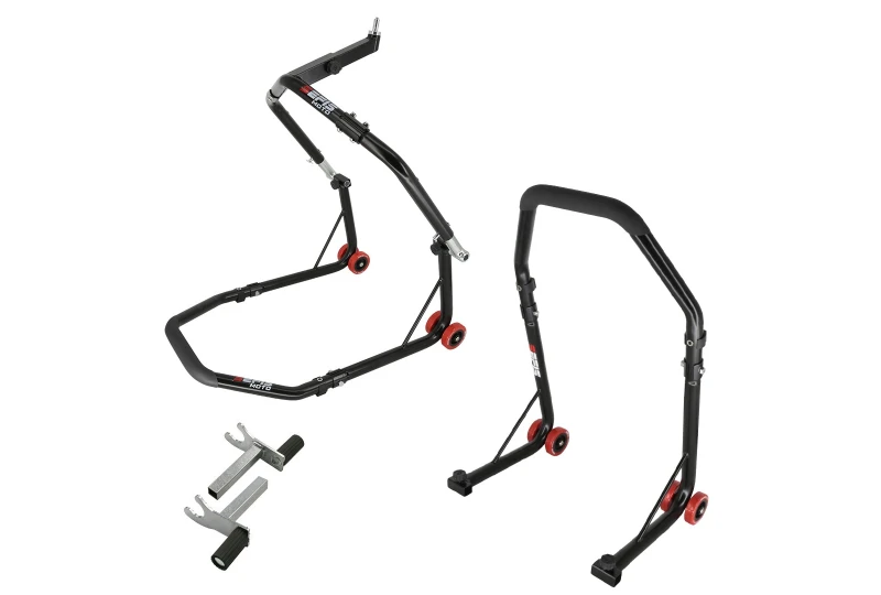 SEFIS D18 front head lift paddock stand and rear paddock stand set - 2in1 - black for a motorcycle