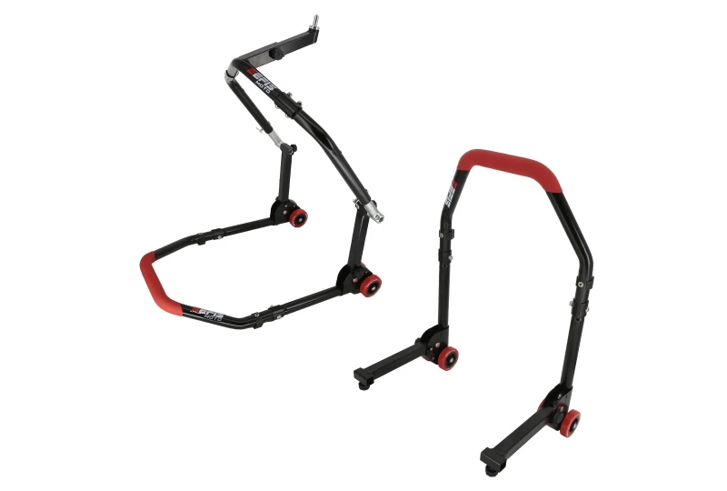 SEFIS M20 folding front head lift paddock stand and rear paddock stand set for a motorcycle