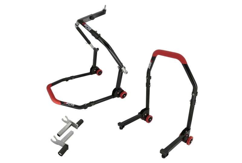 SEFIS M20 folding front head lift paddock stand and rear paddock stand set - 2in1 for a motorcycle