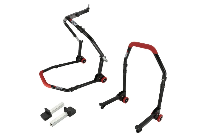 SEFIS M20 folding front head lift paddock stand and rear paddock stand set - paddles for a motorcycle
