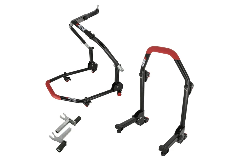 SEFIS M20U folding mobile front head lift paddock stand and rear paddock stand set - 2in1 for a motorcycle