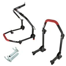 SEFIS M20U folding mobile front head lift paddock stand and rear paddock stand set - hooks