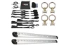 SEFIS ALU AirLine anchor rail 2x50cm silver + 4 pcs eye for AirLine rail + SEFIS SET 25 for a motorcycle