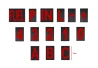 SEFIS alphabet and number tables for pitboard red 