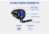 SEFIS 2x USB socket - charger DIN HELLA QC 3.0 USB-A for a motorcycle
