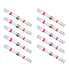 Waterproof soldering cable connector with tin and tube - red Ø2.7mm x 40mm 10pcs
