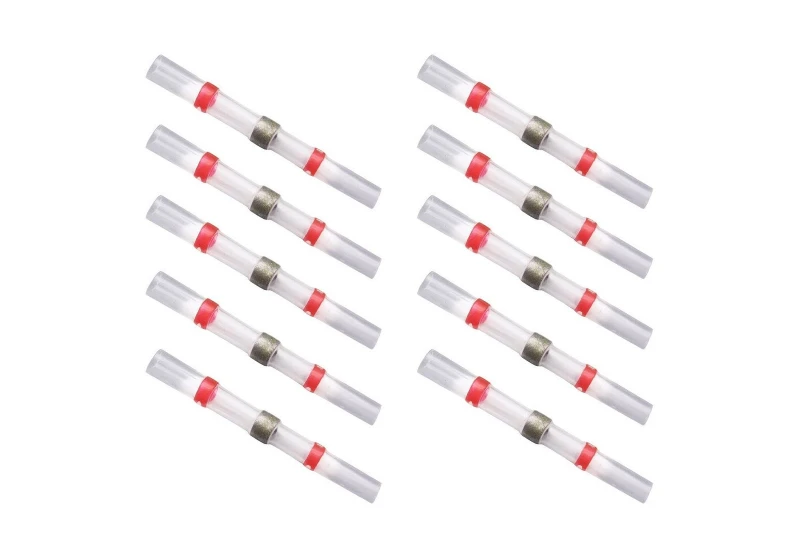 Waterproof soldering cable connector with tin and tube - red Ø2.7mm x 40mm 10pcs for a motorcycle