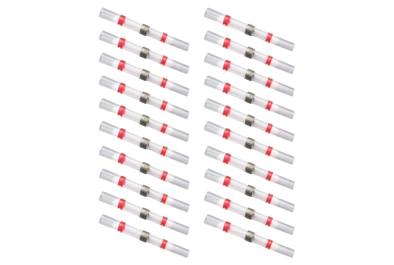 Waterproof soldering cable connector with tin and tube - red Ø2.7mm x 40mm 20pcs for a motorcycle