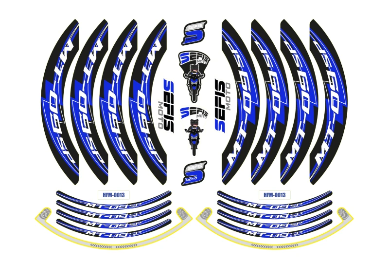 SEFIS PREMIUM ST 1 two-part stickers for wheels Yamaha MT-09 for a motorcycle