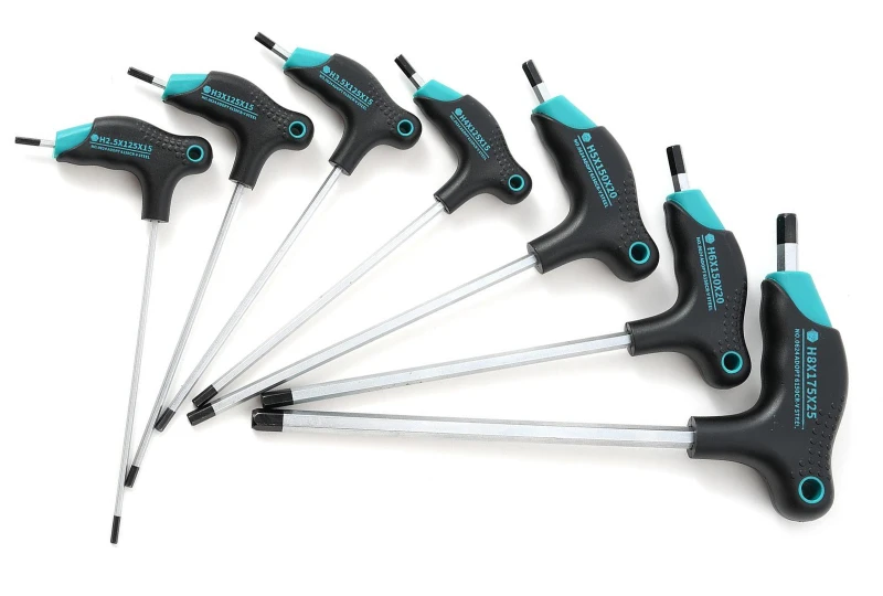 7-piece set of T Allen keys  M2.5 - M8