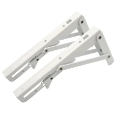 SEFIS steel shelf holder - foldable 20cm white 2pcs