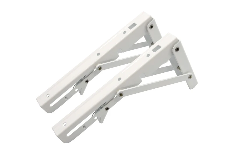 SEFIS steel shelf holder - foldable 20cm white 2pcs