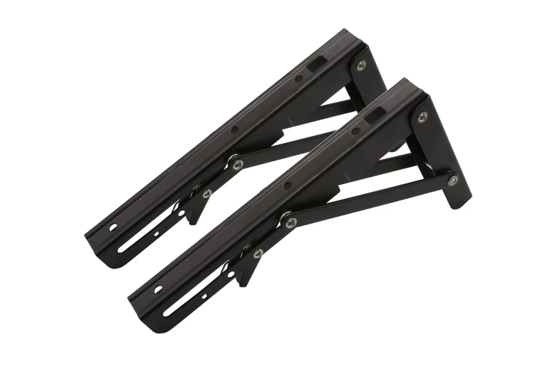 SEFIS steel shelf holder - foldable 20cm black 2pcs