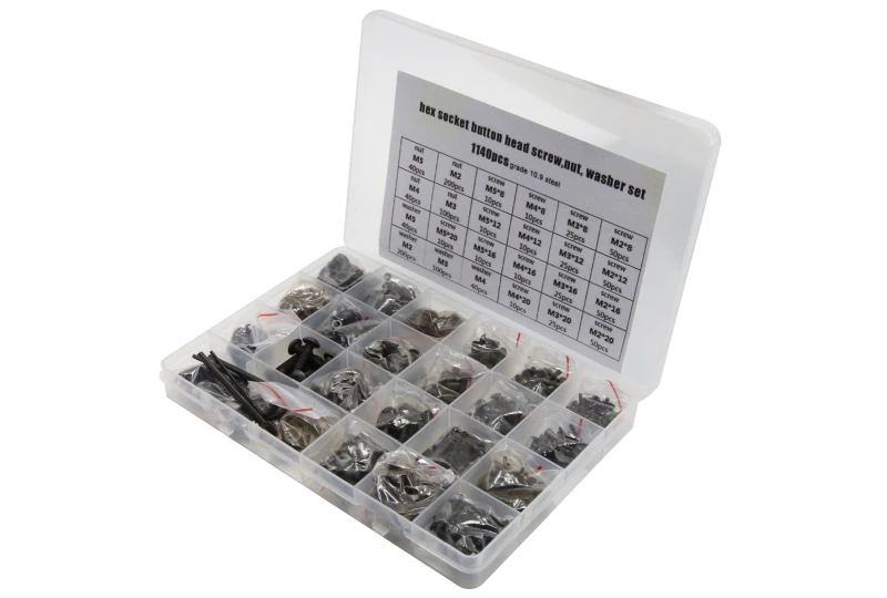 Universal set of screw nuts and washers M2 M3 M4 M5 1140 pcs for a motorcycle